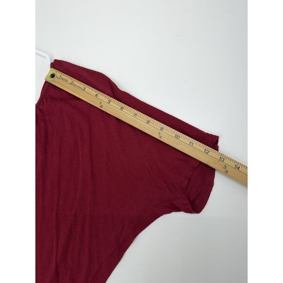 Express Womens Blouse Size XS Red Deep V-Neck Short Sleeve - Picture 7 of 9